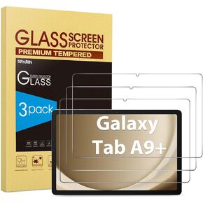 واقي شاشة SPARIN مكون من 3 قطع لجهاز Samsung Galaxy Tab A9 Plus 11 بوصة 2023، واقي شاشة للكمبيوتر اللوحي من الزجاج المقوى لجهاز Galaxy Tab A9+ 5G (SM-X210/X216/X218)، صديق للحافظة، مضاد للخدش in Kuwait