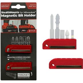 StealthMount Milwaukee M18 Magnetic Bit Holder - 2 Pack | Bit Holder for Milwaukee | Milwaukee Bit Holder for Drill | Milwaukee Impact Bit Holder | Milwaukee Bit Holder for Impact Driver | Made in UK