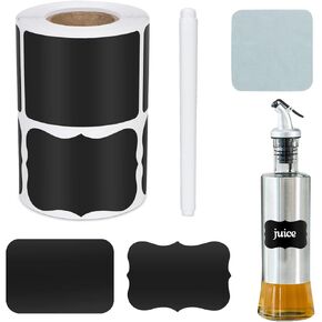 Chalkboard Labels,WWW 240 Pcs Chalkboard Stickers Labels Reusable Waterproof Blackboard Stickers Removable Label Sticker for Organize Home & Kitchen with Chalk Pin Black