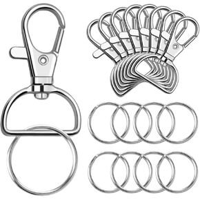 PAXCOO 100 Pcs Key Chain Hooks with Key Rings (Large Size)