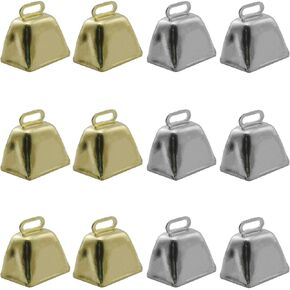 XGNG 50PCS Gold and Silver Crafts Christmas Small Cowbells Mini Cow Bells for Birthday Wedding Party Christmas Dog Cat Decor