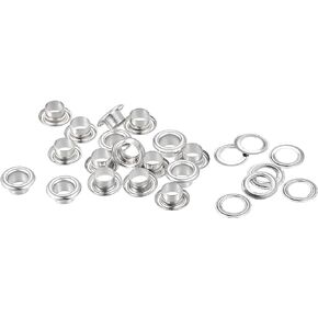 uxcell Eyelets with Washers, 11 x 6 x 5mm Iron Through Hole Hollow Rivets Grommets Silver Tone 100 Set