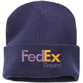 ALLNTRENDS FedEx Ground Beanie Embroidered Skull Cap Cuff Winter Adjustable Hat Navy