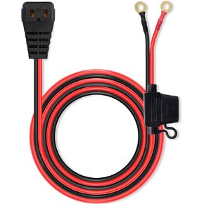PNGKNYOCN 12V Car Refrigerator DC Power Cable，16AWG O Ring Terminal to Portable Car Coole Lead Cable Built in 15A Fuse for Portable Car Refrigerator Fridge（3M/10FT）
