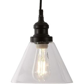 Clear Angled Glass Black Pendant Hanging Light Fixture Black Finish with LED Edison Bulb Kitchen Island Dining Room Table in Kuwait