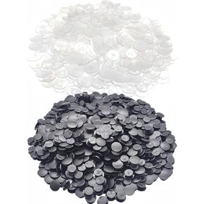 Buckle Plastic Button, 100PCS Shoe Charm Buttons Round Buttons DIY Shoes Charm Accessories for Kids, Wristband Charm Backs (Black & Transparent)