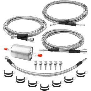 TIKSCIENCE Flexible Stainless Steel Braided Fuel Line Replace 819-840 Fit for Chevy Silverado GMC Sierra 1500 2500 3500 1999 2000 2001 2002 2003