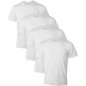 قمصان داخلية للرجال من Hanes Ultimate X-Temp Mesh ذات رقبة دائرية، 4 قطع باللون الأبيض M in Kuwait