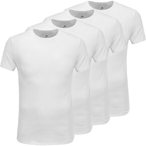 HEAD 4-Pack Men's Essential Crew-Neck Undershirts – Breathable, Tagless, Cotton Mens T Shirt