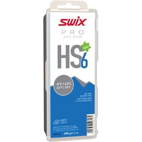 Swix HS06-18 - شمع عالي السرعة - HS6 أزرق - 10 إلى 21 درجة فهرنهايت - بار 180 جرام - خالي من الفلورو - التزلج أو التزلج على الجليد - معتمد من FIS