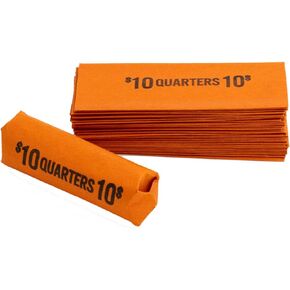 Quarter Flat Coin Wrappers, Solid Bundle of 100
