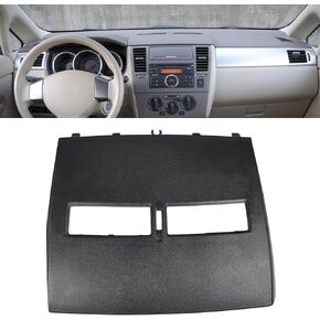 JDMON Front Upper Center Dash Air Vent Trim Bezel Replacement for Nissan Versa 2007 2008 2009 2010 2011 2012 Center Finisher Instrument Replacement for 68414ED50C 68414-ED50C Black