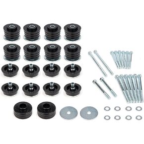 Body Mount Bushing Kit New Upgrade KF04060BK Compatible with Ford F250 F350 Super Duty 2008-2016 2WD 4WD Steel Sleeves & Hardware & Polyurethane Body Cab Mounts Black