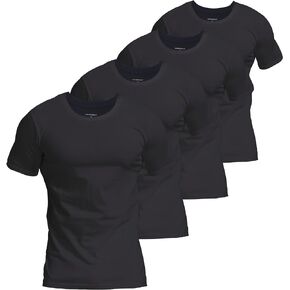 Comfneat Men's 4-Pack Basic Tee Crew Neck Cotton T-Shirts Light Undershirts
