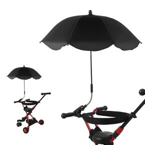 Baby Stroller Parasol, 14in Universal Umbrella with Clamp, 360 Degree Adjustable UV Protection Stroller Sun Shade, Waterproof Umbrella for Trolley, Bike, Wheelchair, Beach Chair (1#)