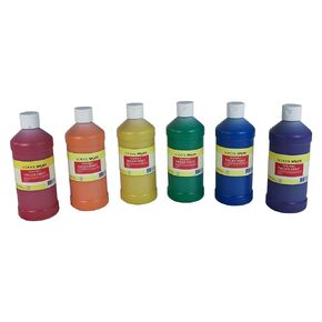 School Smart Washable Finger Paints, 16 Ounces Each, Assorted Glitter Colors, Set of 6