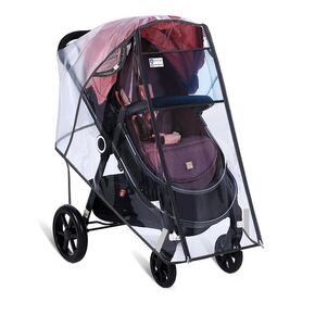 Stroller Rain Cover Universal Clear Baby Stroller Weather Shield Waterproof Baby Stroller Rain Accessory Protection for Snow Wind Rain Safe Material Travel Stroller Cart Rain Cover Weather Shield