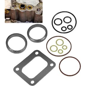 72468 Turbo Mounting Gasket Set & 7.3L Powerstroke Diesel Turbo Pedestal Yellow O-Ring Seal Gaskets F4TZ-6N653-A F4TZ-6N653-B Compatible with Ford 1994-2003 7.3L Powerstroke Diesel