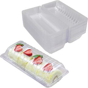 FEOOWV 100Pcs Plastic Hinged Food Take Out Container, 9" Length x 4.3" Width x 3.1" Depth, Disposable Clamshell Food Containers for Salads, Hamburger, Cake,Hotdogs