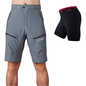 شورت رجالي bpbtti فضفاض MTB للدراجات الجبلية مع بطانة قابلة للإزالة لركوب الدراجات الهوائية وركوب الدراجات ثلاثية الأبعاد مبطنة in Kuwait