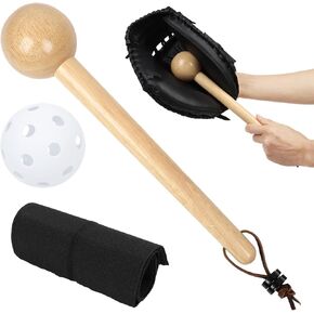 مجموعة قفازات البيسبول Varku مع حزام، مطرقة قفاز البيسبول لكسر القفازات، كرة لينة بحجم البيسبول وحزام لف مرن، مجموعة مطرقة خشبية صلبة in Kuwait