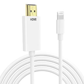 Lightning to HDMI Cable for iPhone Digital AV Adapter 1080P HD Video Sync Screen Connector iPhone to HDMI for TV Projector Monitor
