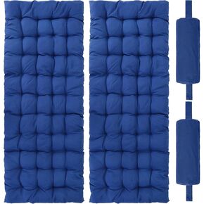 DoubleFill 2 Set 75"x27.6" Camping Cot Pad Mattress with Pillows Foldable Sleeping Pad Neck Pillows Camping Cot Mattress Soft Lightweight Portable Roll up Sleeping Mat for Tent Floor Hiking, Navy Blue in Kuwait