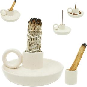 Palo Santo & Sage Holder - Large Wood Incense Stand with Airflow Holes & Handle - Ash Catcher for Palo Santo Sticks