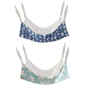 YURUX 2 Pieces Reversible Cat Hanging Hammock Soft Breathable Pet Cage Hammock Adjustable Straps and Metal Hooks for Cats Small Dogs Rabbits,Sleeping and Resting Sleepy Pad in Kuwait