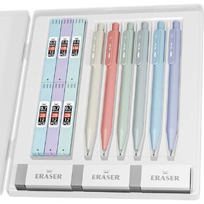 Mr. Pen- Pastel Mechanical Pencil Set with Lead Refills & Erasers, 6 Pack, 2 Sizes, 0.5 & 0.7mm, Aesthetic Mechanical Pencils Set, Pastel Mechanical Pencils, Cute Mechanical Pencils Cute