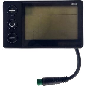 S866 Electric Bicycle LCD Display Meter, 24V 36V 48V Ebike LCD Display Control Panel Wireless Bicycle Speedometer Odometer for Electric Scooter Electric Bike Modification