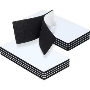 Adhesive Square Hook and Loop Tape, 8PC,2x4 in, Heavy Duty Large Strips, Sticky Back Fastener for Indoor or Outdoor Use - Instead of Holes and Screws, Black