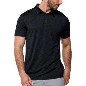 INTO THE AM Performance Dri Fit Polo Shirts for Men S-4XL - Quick Dry Moisture Wicking Athletic Sport Collar Work Shirts