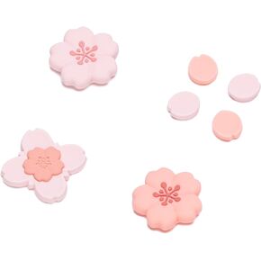 GeekShare Silicone Cross D-Pad Button Caps Set Cute Joystick Cover - ABXY Key Buttons Sticker Compatible with Nintendo Switch/OLED Joy Con - Sakura