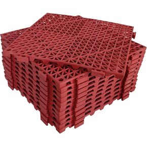 12p Modular Interlocking Cushion Rubber Floor Tiles Drainage Non-Slip Mats for Balcony Deck Indoor Bathroom Kitchen Outdoor Shower Patio Pool RV Yard Mattress&seat Cushion(Black)