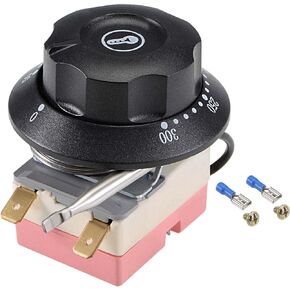 uxcell NC 250V 16A 50-300C Temperature Control Switch Capillary Thermostat for Oven Refrigerator Heater, 2m, with 2 Screws&2 Crimp Terminals