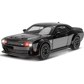 Hellcat Toy Model Car for Kids 1: 32 Scale Dodge Challenger Die cast Metel Toy Cars for Pull Back Model Car Hellcat with Sound and Light Hellcat Car Toy Birthday Gifts for 3+ Year Old Boys and Kids