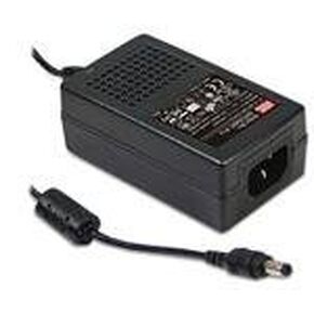 MEAN WELL GST25A12-P1J AC/DC High Reliability Industrial Table Top Power Supply, 2.1mm Plug Level VI, 3-Wire, 12 Volt, 2080 mA, 25 Watt