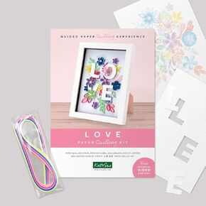 Katy Sue 'Love' Paper Quilling Kit - Contains 60 x 5mm Quilling Strips, Printed Floral Background, Die Cut Letters Spelling 'Love' & Full Colour Instruction Book. in Kuwait