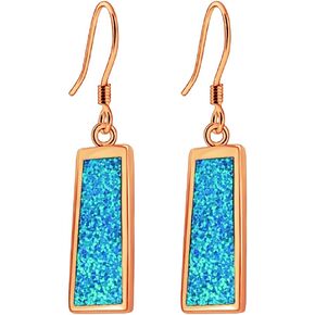 Womens Dangle Earrings - Earrings Dangle Gold Plated Drop Earrings S925 Dangling Earrings for Women Girls Stone Jewelry Opal Earrings Fashion