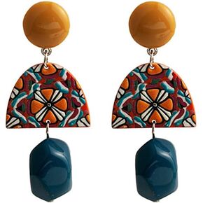 Baroque Acrylic Earrings for Women Girls Irregular Dangle Drop Earrings Jewelry Vintage Long Pendant Studs Earrings