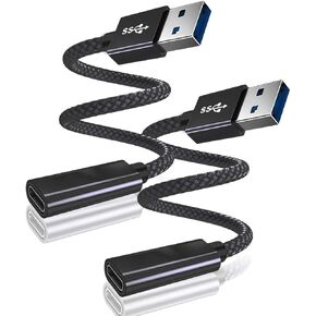 Basesailor USB C Female to USB 3.0 Male Cable Adapter 3.3FT 2Pack,5Gbps GEN 1 Type A Connector for MagSafe Charger,Apple Watch iWatch 7,iPhone 11 12 13 Mini 14 Pro Max SE,iPad 8 9 10 Air 4 5,Airpods