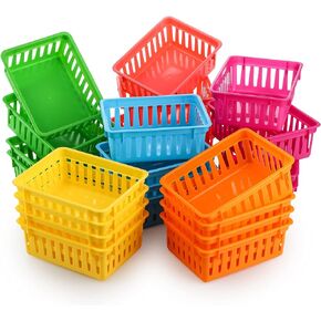DEAYOU 24 Pack Classroom Baskets, Pencil Storage Containers Organizer for Desk, Home, Office, 6.1" L x 4.7" W x 2.4" H