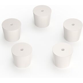 stonylab Solid Rubber Stoppers with Single Hole, 5-Pack 10# Air-Tight Control Tapered Lab Seal Rubber Stoppers