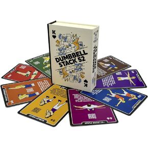 Stack 52 Dumbbell Exercise Cards. Dumbbell Workout Playing Card Game. Video Instructions Included. Perfect for Training with Adjustable Dumbbell Free Weight Sets and Home Gym Fitness.