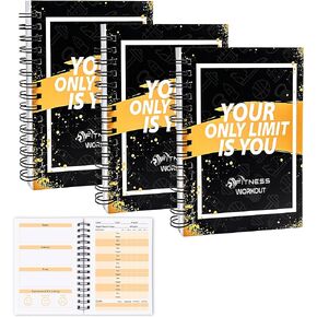 YHNTGB 3 PCS Fitness tracker journal Portable fitness workout notebook 90-Day Perfect Workout Planner for Tracking Your Daily Progress,5.5 x 3.93 inch
