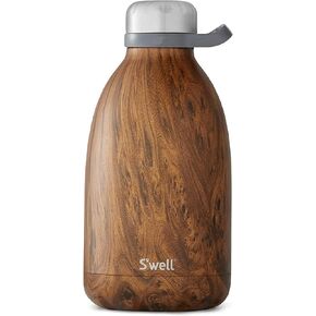 S'well Stainless Steel Roamer Bottle, 40oz, Teakwood, Triple Layered Vacuum Insulated Containers Keeps Drinks Cold for 48 Hours and Hot for 16, BPA Free