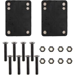 GUQIANLU Black Rubber Skateboard Riser Pad Kit with Mounting Screws and Nuts - Enhance Your Longboard Skateboard Experience