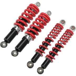 Front Rear Spring Shock Absorber, 4PCS Front Rear Suspension Shock Absorber 250mm Adjustable for 50cc‑125cc Dirt Pit Bike ATV Go Kart