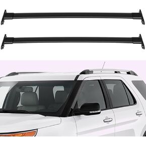 2PCS Black Roof Rack Crossbars for Ford Explorer 2.0L / 3.5L 4Doors 2011-2015 (Fits Side Rails Models ONLY) AZHZ Aluminum Alloy Roof Rack Crossbars